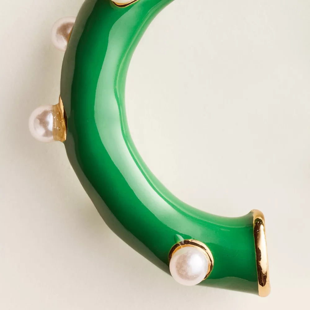 Pearl Polka Dot Hoop Earrings