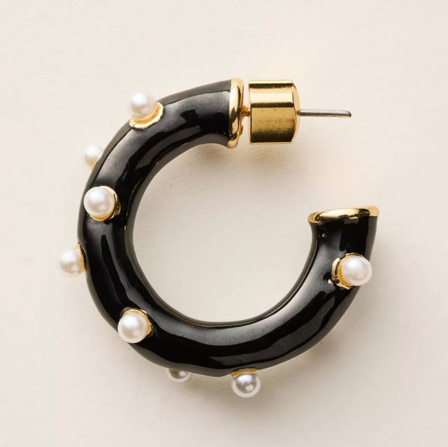 Pearl Polka Dot Hoop Earrings