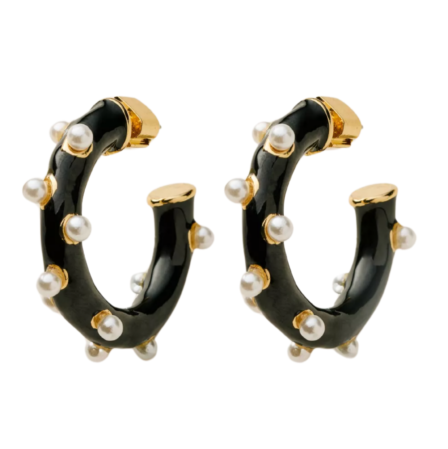 Pearl Polka Dot Hoop Earrings