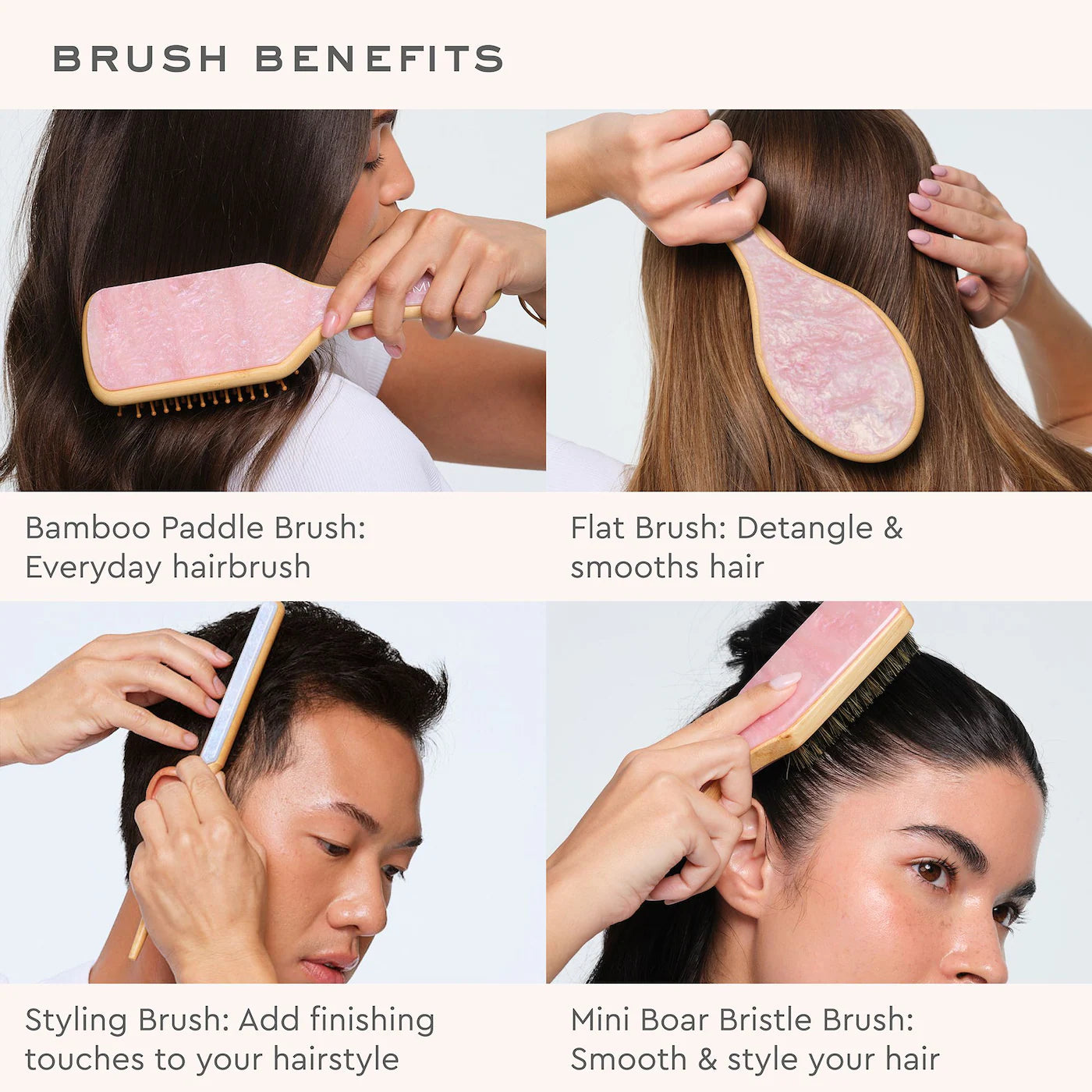 Flat Hair Brush in Pink Sugar