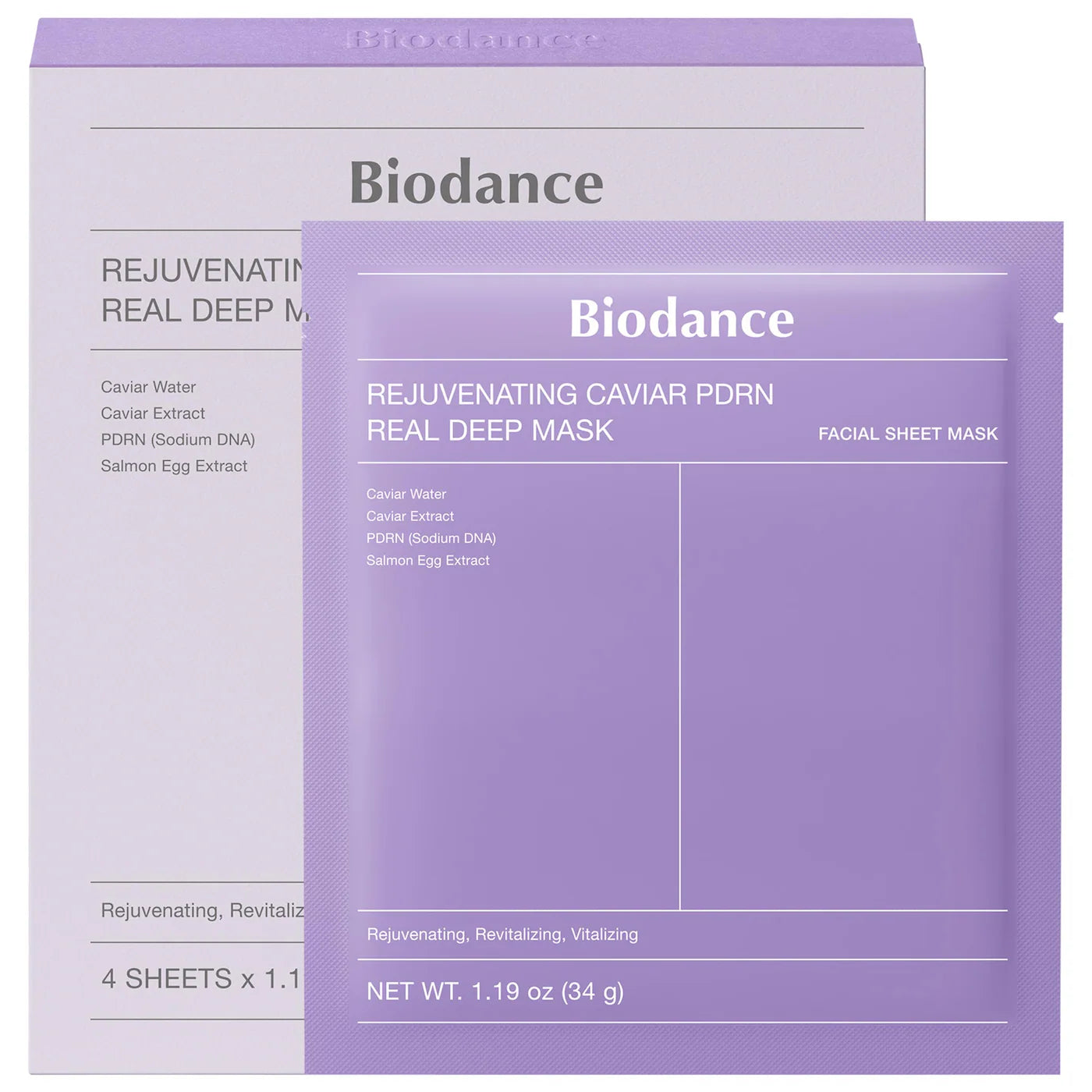 Rejuvenating Caviar PDRN Real Deep Mask (4 Pack)