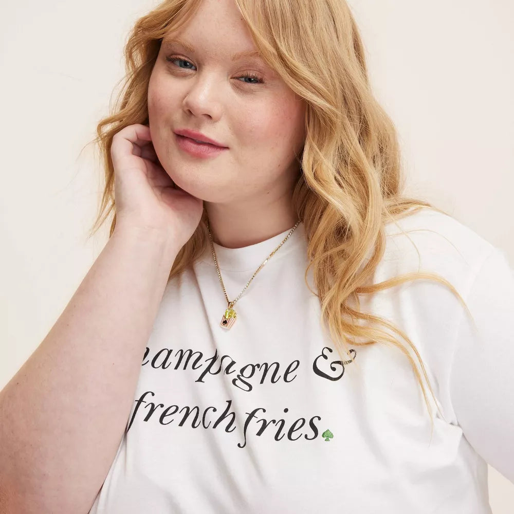 French Fry Charm Tennis Necklace