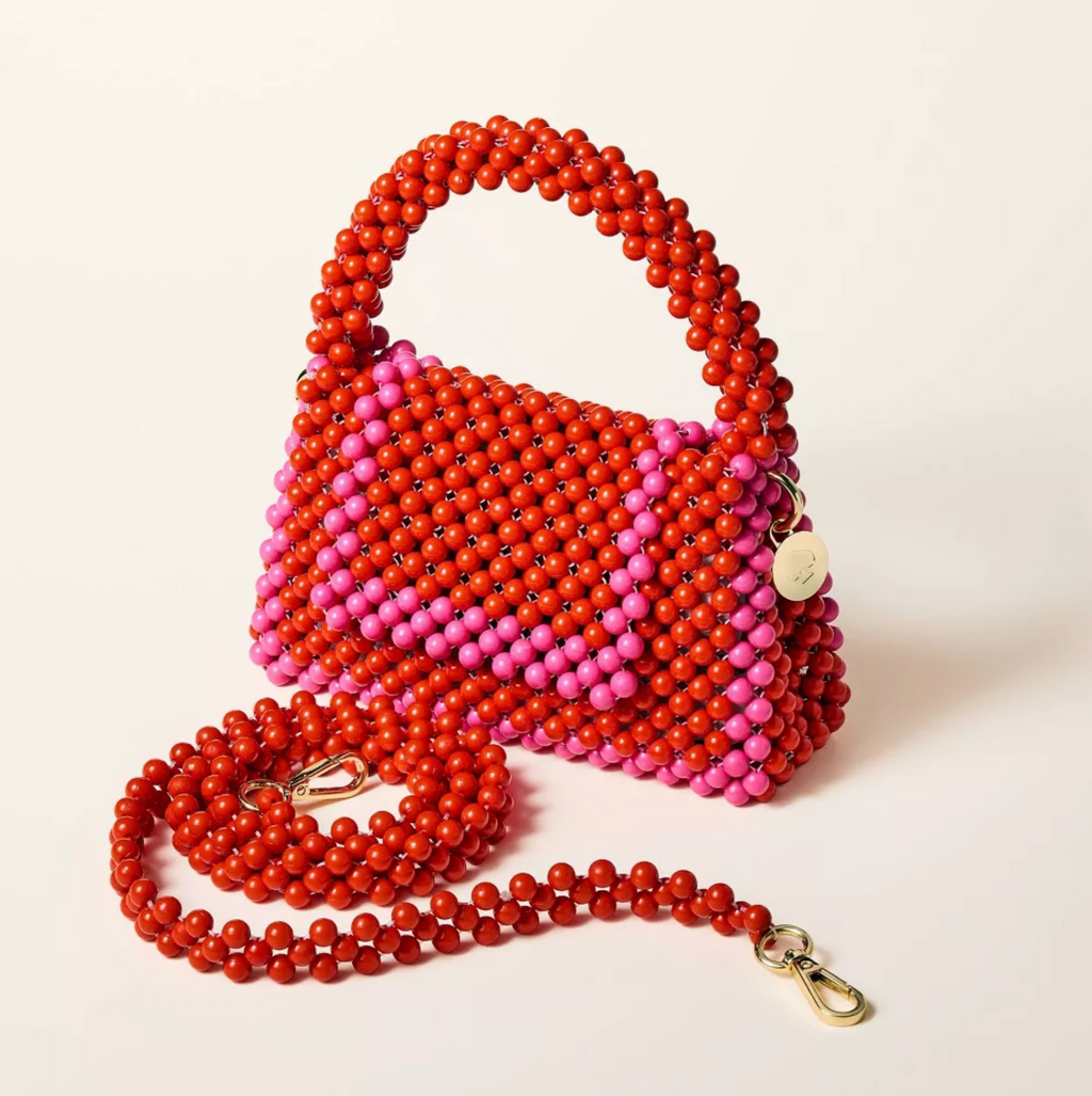 Colorblock Beaded Crossbody Bag