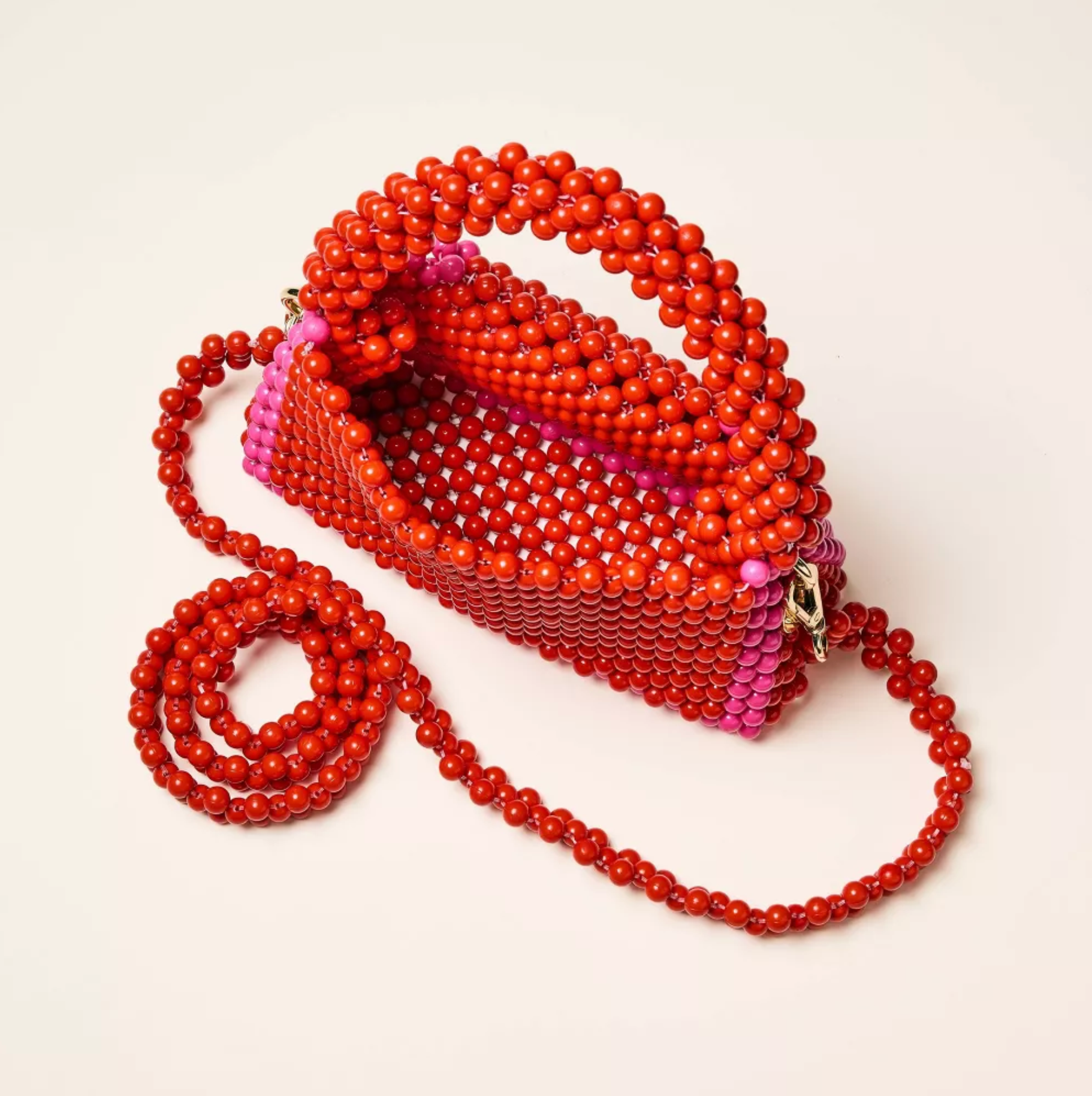Colorblock Beaded Crossbody Bag