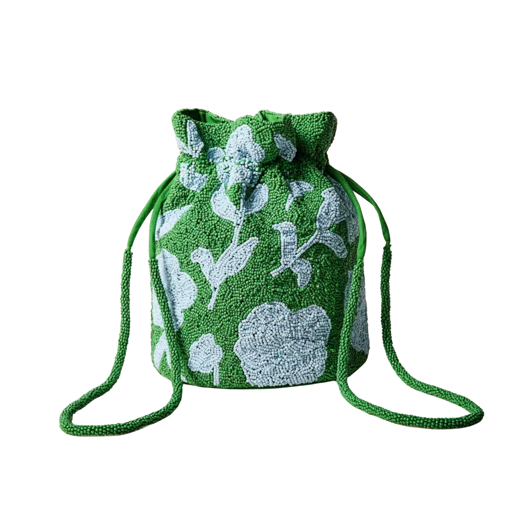 Beaded Classic Rose Drawstring Bucket Bag *Dañada*