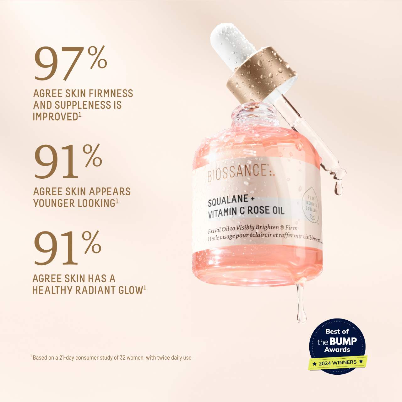 Vitamin C Rose Brightening and Firming Face Oil + Squalane