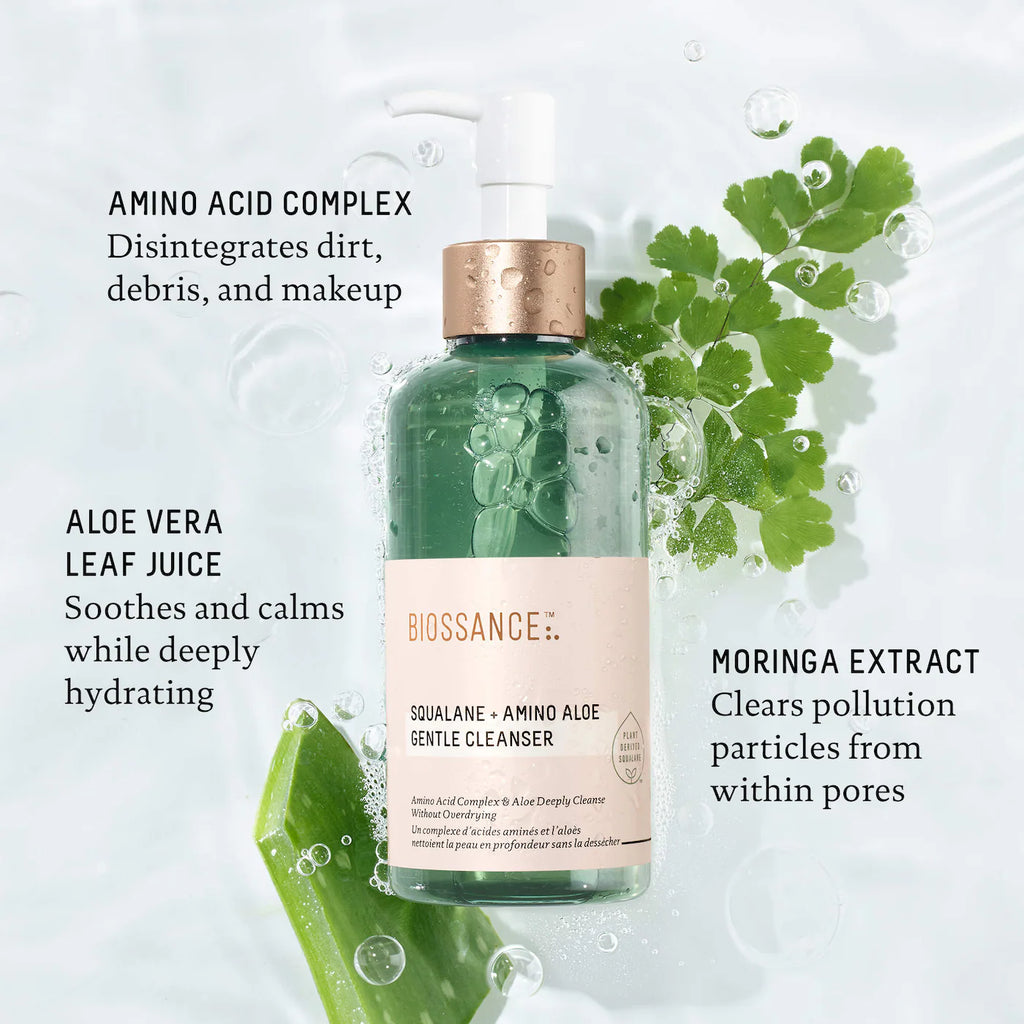 Amino Aloe Gentle Pore-Minimizing Cleanser + Squalane