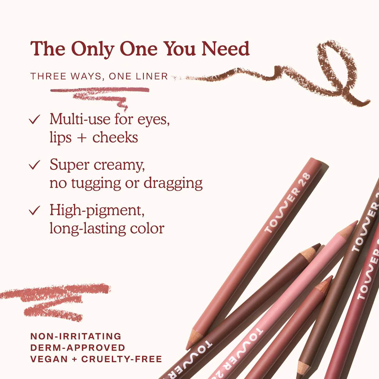 OneLiner Lip Liner + Eyeliner + Cheek Pencil
