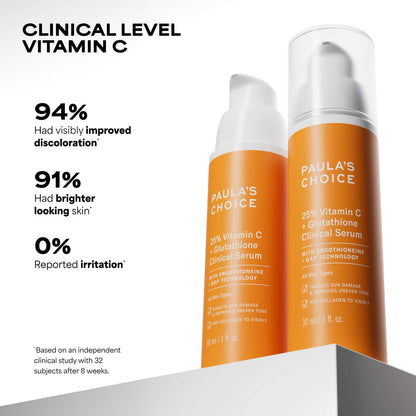 25% Vitamin C + Glutathione Clinical Serum for Brightening & Dark Spots
