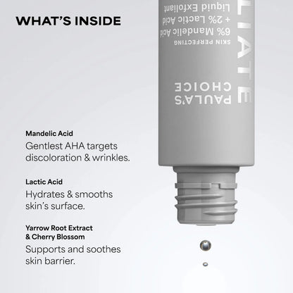 6% Mandelic Acid + 2% Lactic Acid AHA Liquid Exfoliant for Dark Spots, Textured Skin
