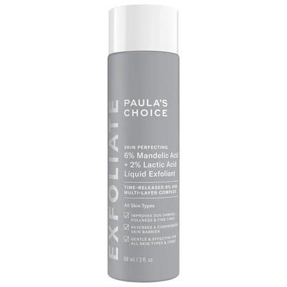 6% Mandelic Acid + 2% Lactic Acid AHA Liquid Exfoliant for Dark Spots, Textured Skin