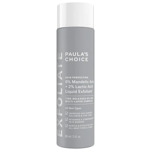6% Mandelic Acid + 2% Lactic Acid AHA Liquid Exfoliant for Dark Spots, Textured Skin