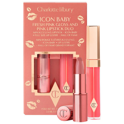 Icon Baby Fresh Pink Gloss and Pink Lipstick Duo