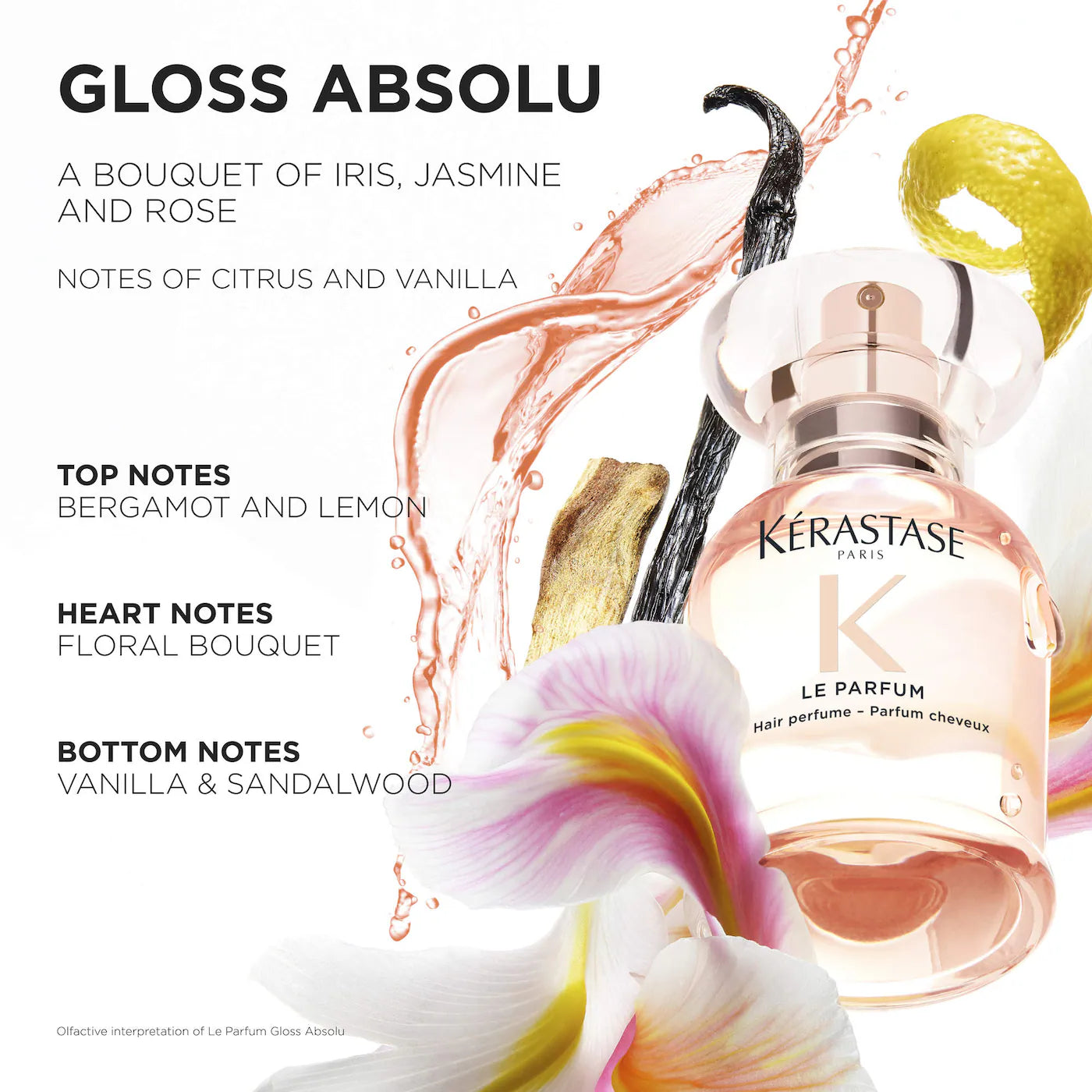 Gloss Absolu Hair Perfume with Citrus, Vanilla & Rose