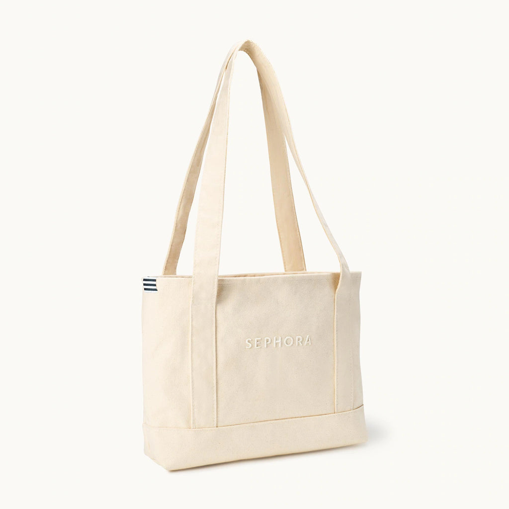 Canvas Tote Bag with Lipstick Pockets