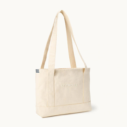 Canvas Tote Bag with Lipstick Pockets