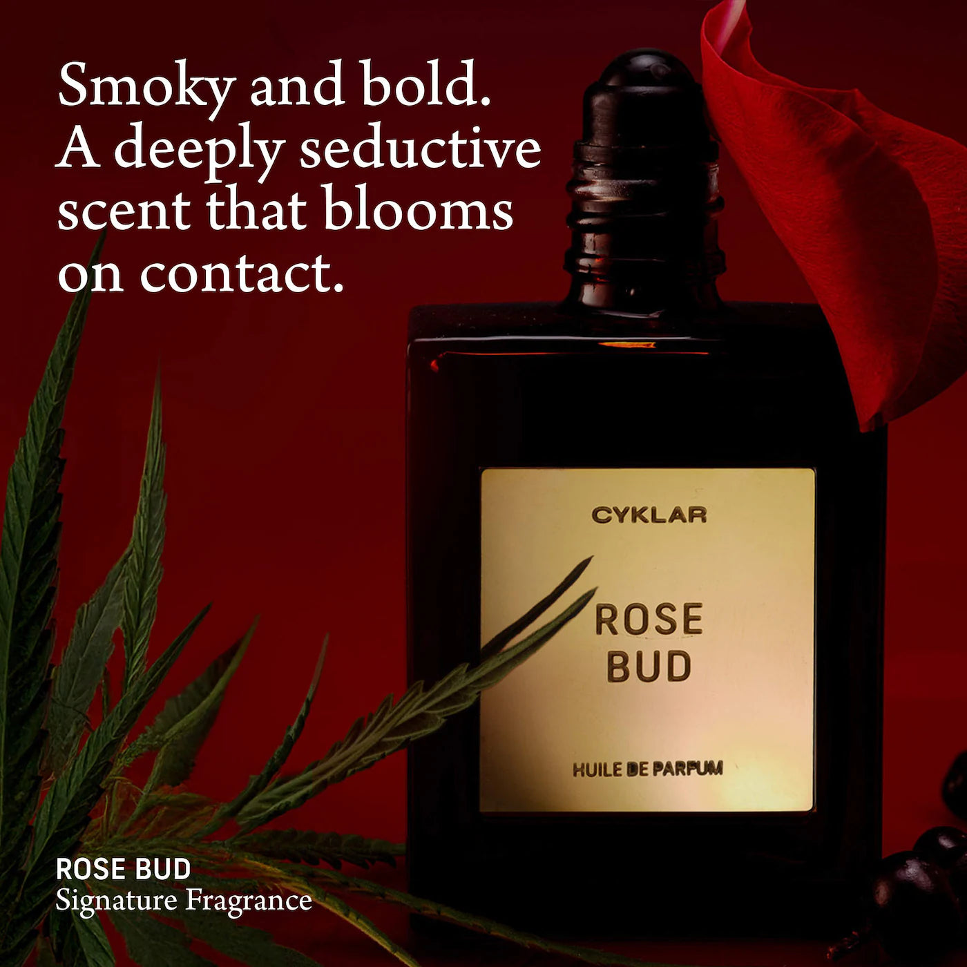 Rose Bud Roll-On Perfume Oil with Hemp and Black Currant