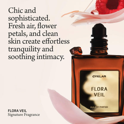 Flora Veil Roll-On Perfume Oil with Skin Musk and Peony