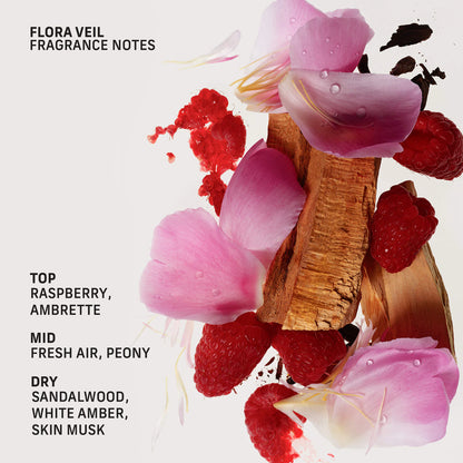 Flora Veil Roll-On Perfume Oil with Skin Musk and Peony