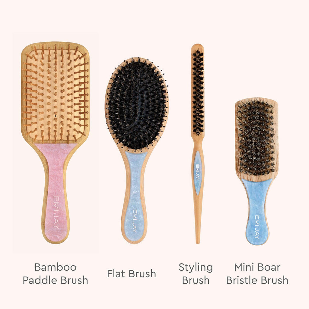 Mini Boar Bristle Hair Brush Blue Sugar