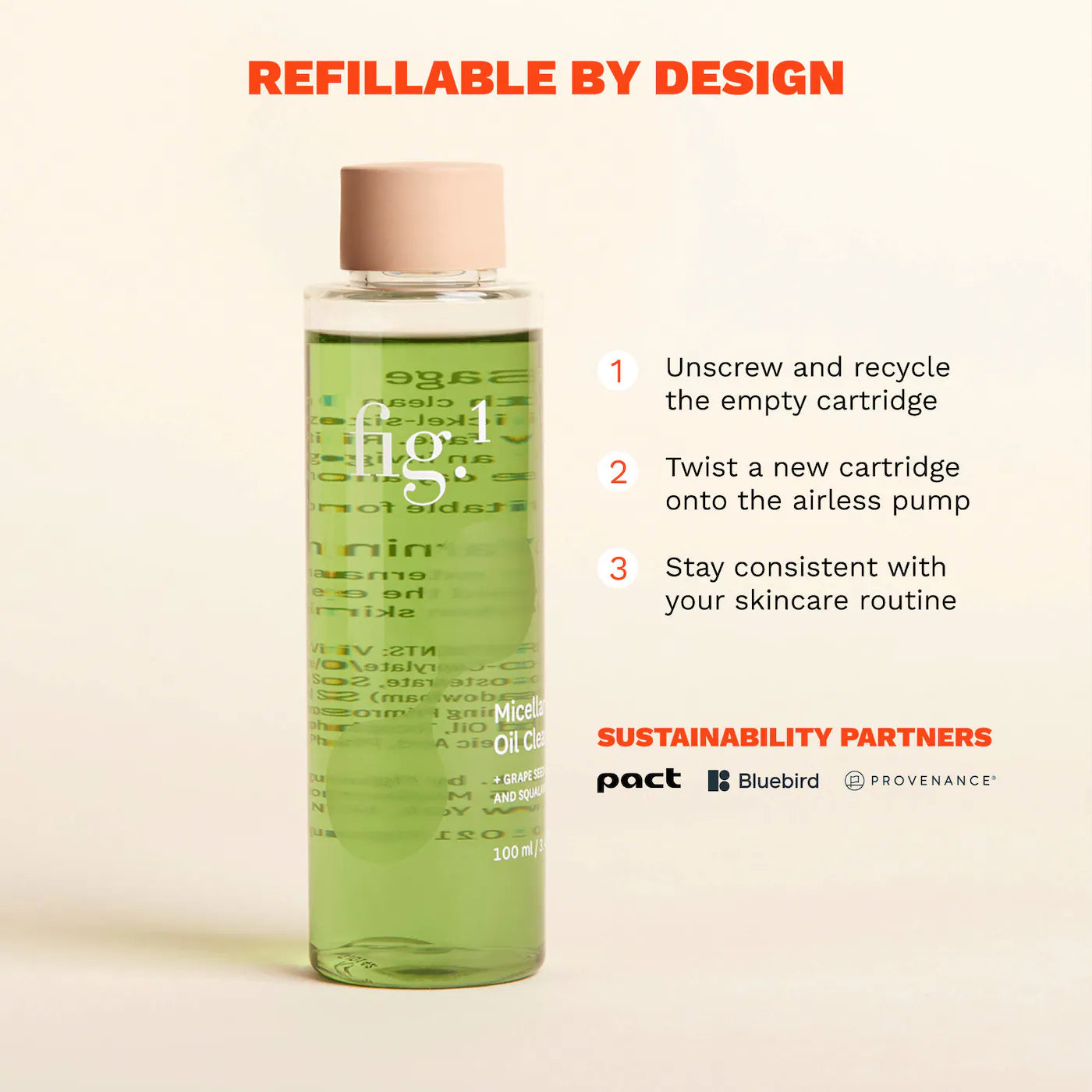 Micellar Oil Refillable Cleanser for SPF + Makeup Removal
