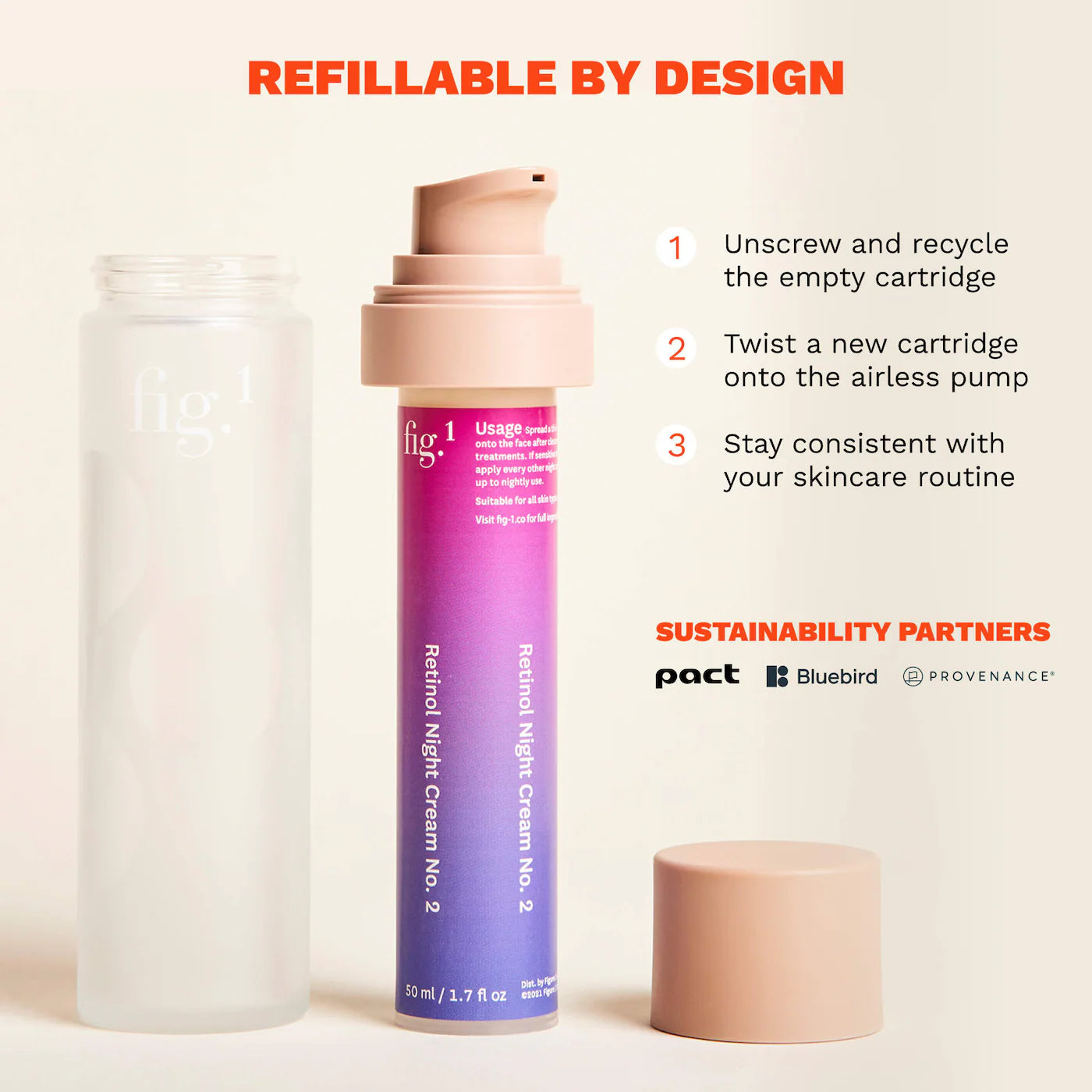 0.3% Retinol Refillable Night Cream for Fine Lines + Wrinkles