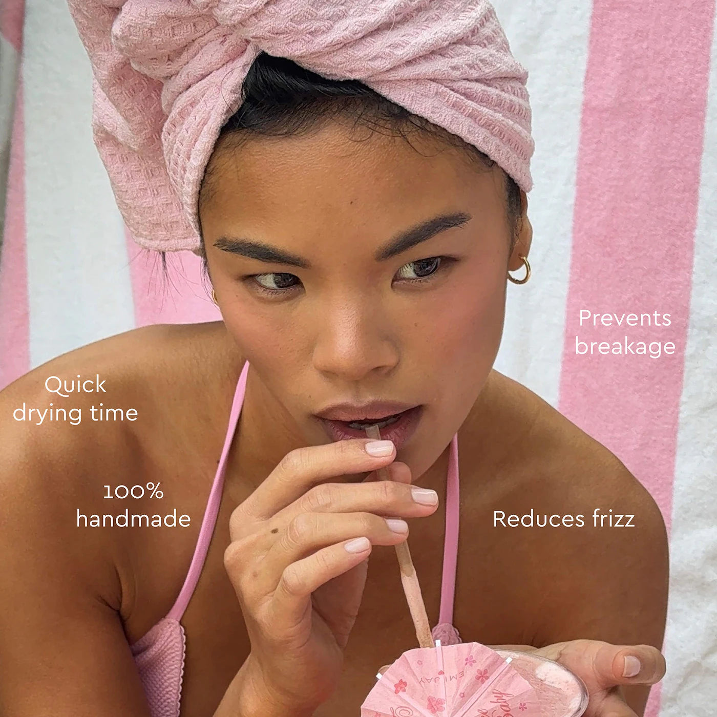 Heavenly Hair Towel in Lychee Baby