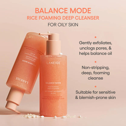 Balance Mode Rice Foaming Gel Cleanser