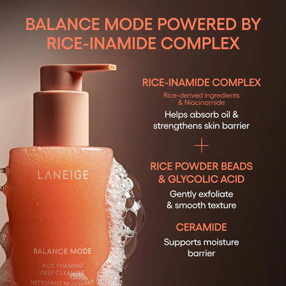Balance Mode Rice Foaming Gel Cleanser