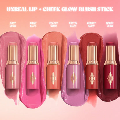 Mini Unreal Lip + Cheek Glow Blush Stick with Hyaluronic Acid