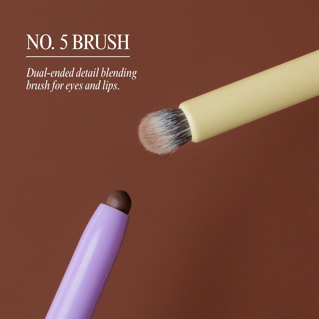 No. 5 Dual-Ended Precision Brush for Lips & Eyes