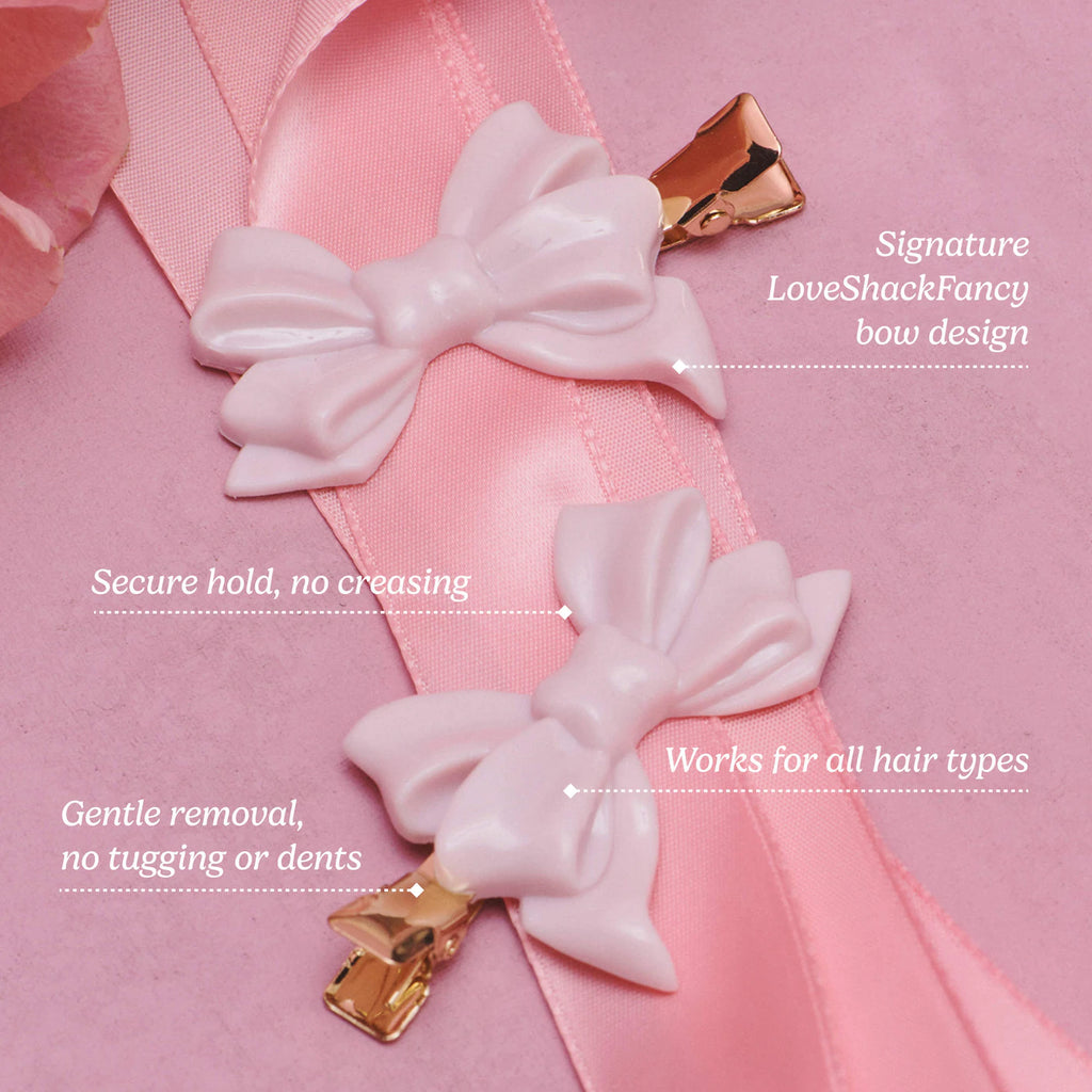Mane x Love Shack Fancy Pink Bow Hair Clips