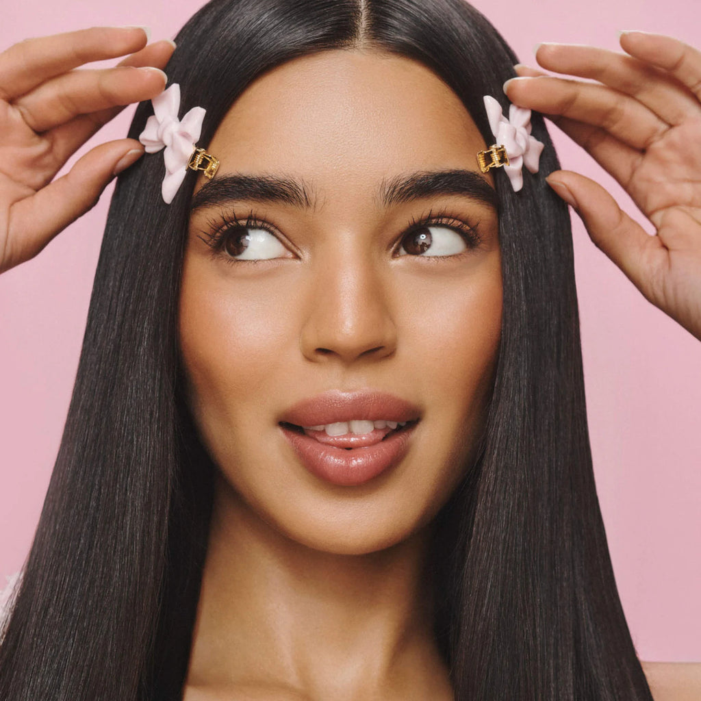 Mane x Love Shack Fancy Pink Bow Hair Clips