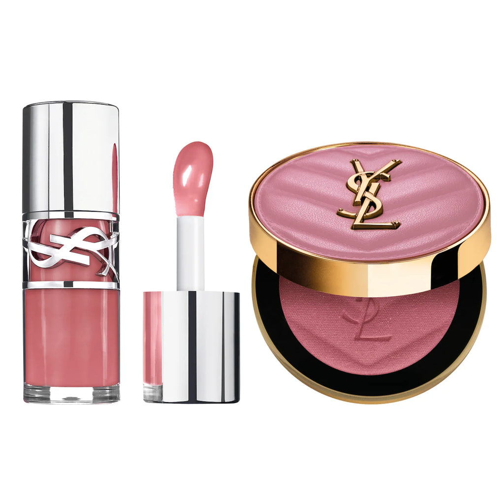YSL Iconic Pink Lip Gloss & Blush Gift Set