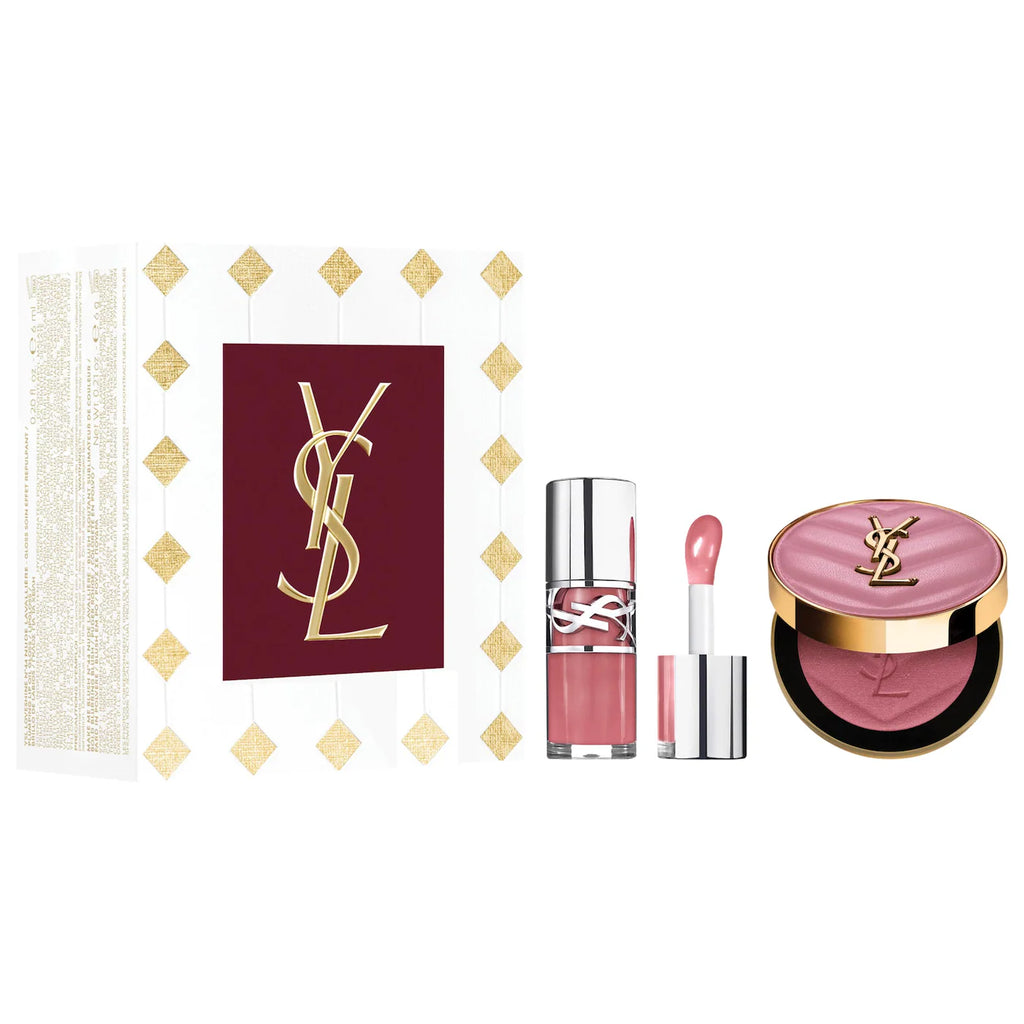 YSL Iconic Pink Lip Gloss & Blush Gift Set