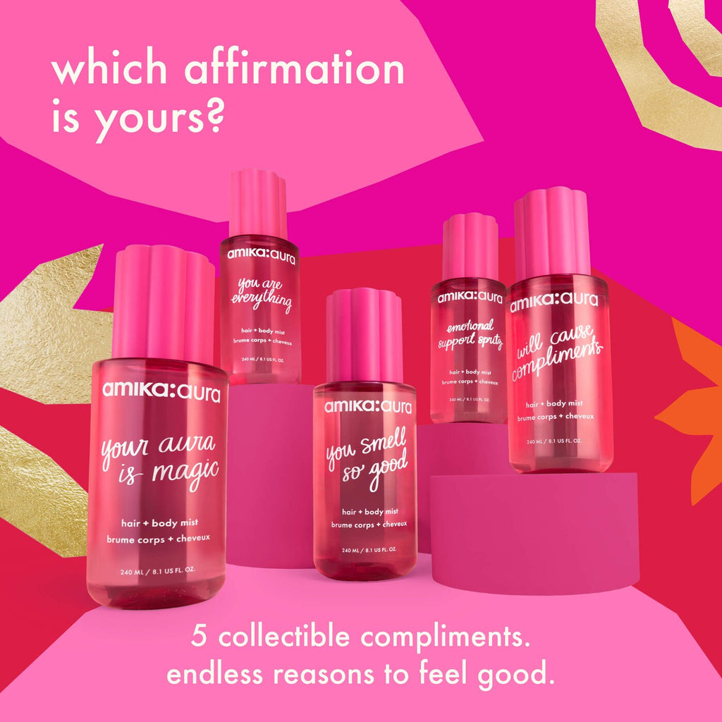 amika:aura Hair & Body Mist with Vanilla and Pink Grapefruit