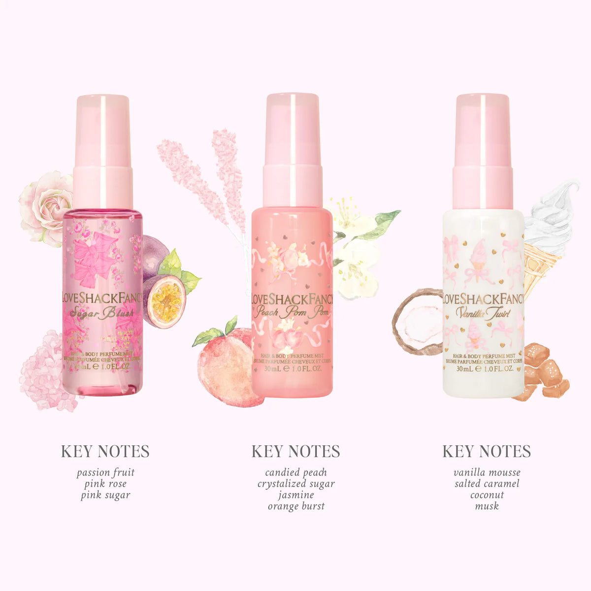 Mini Hair and Body Perfume Mist Best Sellers Gift Set