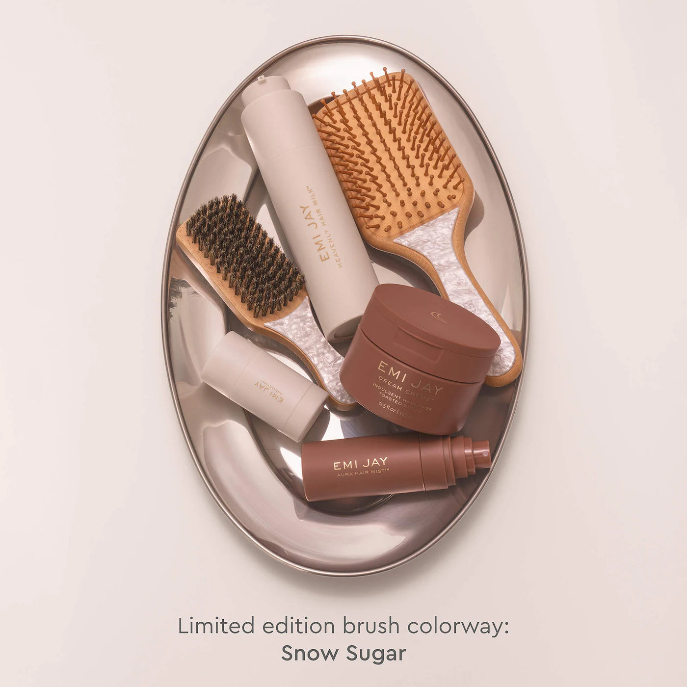Sweet and Sleek Styling Set with Angelstick and Mini Boar Bristle Brush in Snow Sugar
