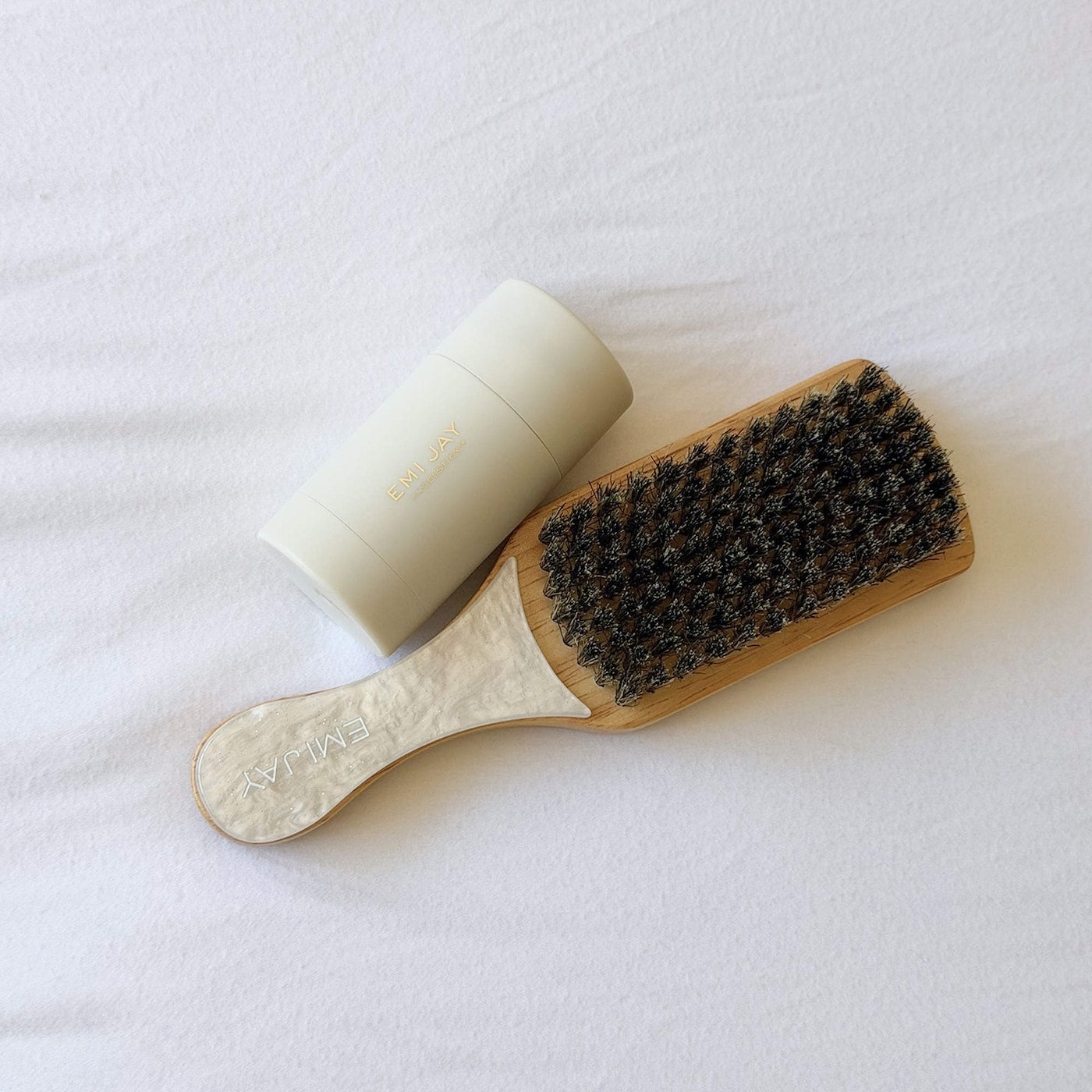 Sweet and Sleek Styling Set with Angelstick and Mini Boar Bristle Brush in Snow Sugar