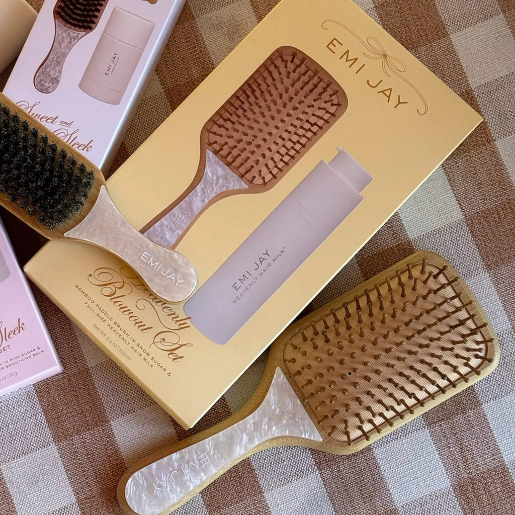 Heavenly Hair Milk Leave-In Conditioner + Bamboo Paddle Brush Gift Set