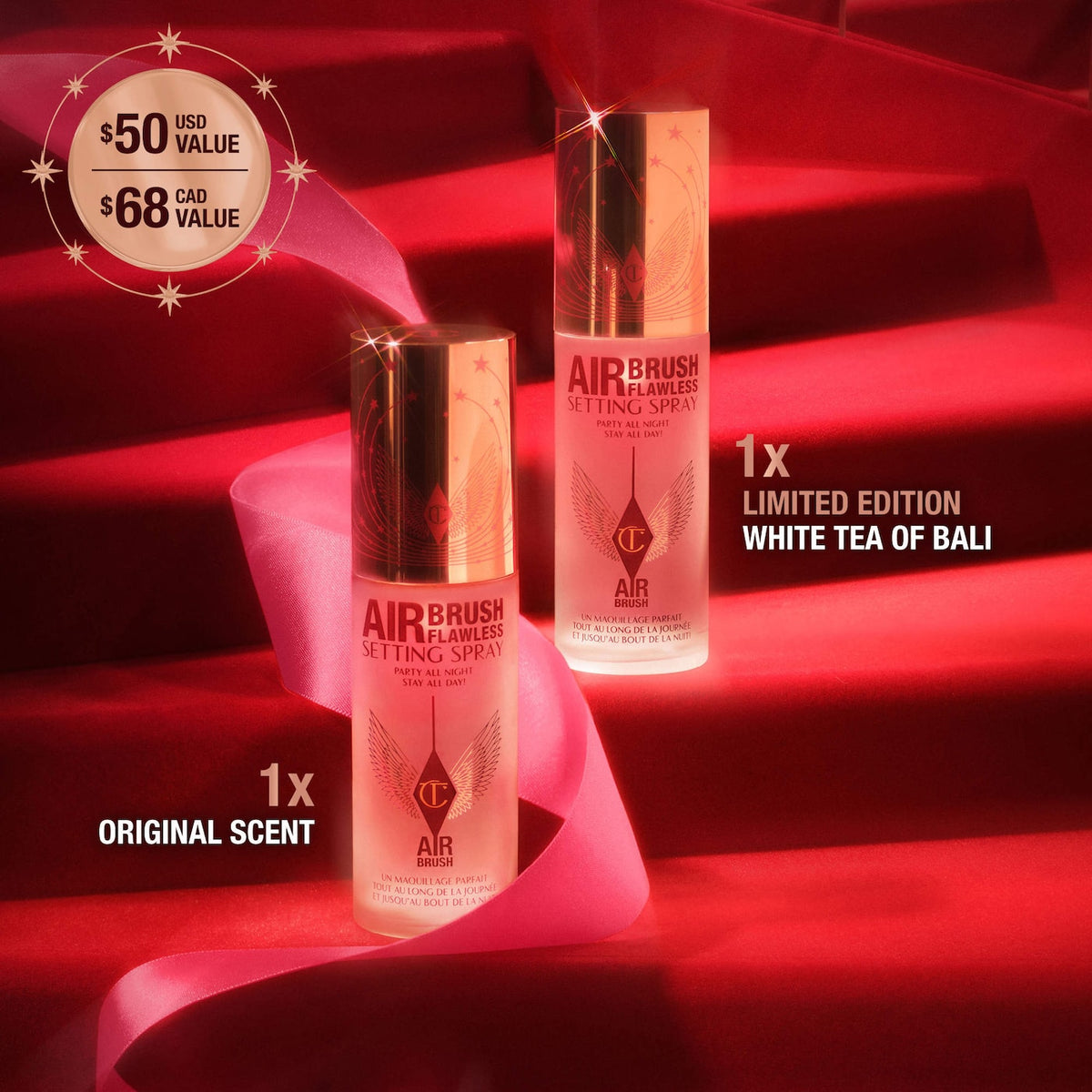 Mini Airbrush Flawless Hydrating & Waterproof Setting Spray Duo Gift Set