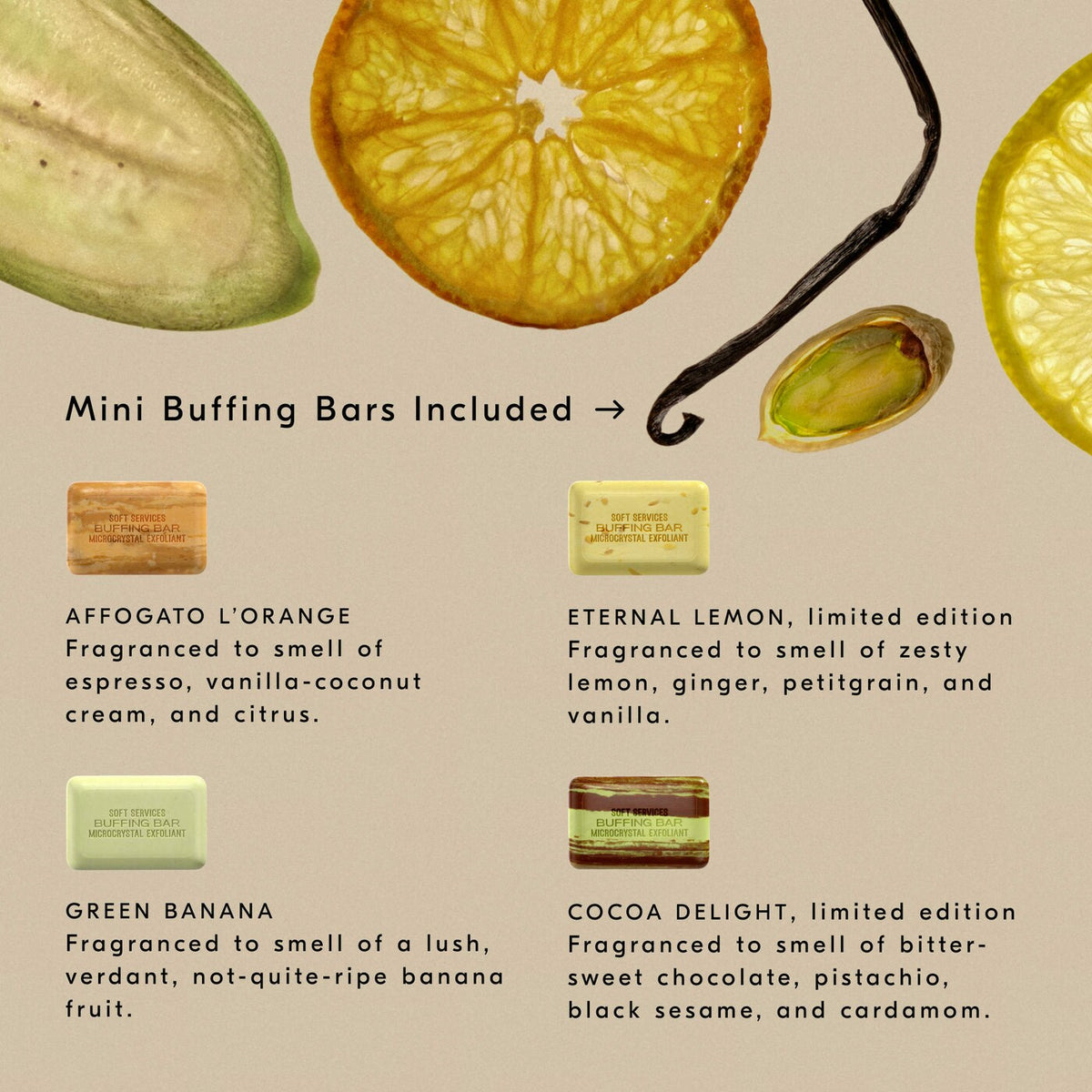 Buffing Bar Miniature Collection: Volume II (4 mini bars), Body Gift Set