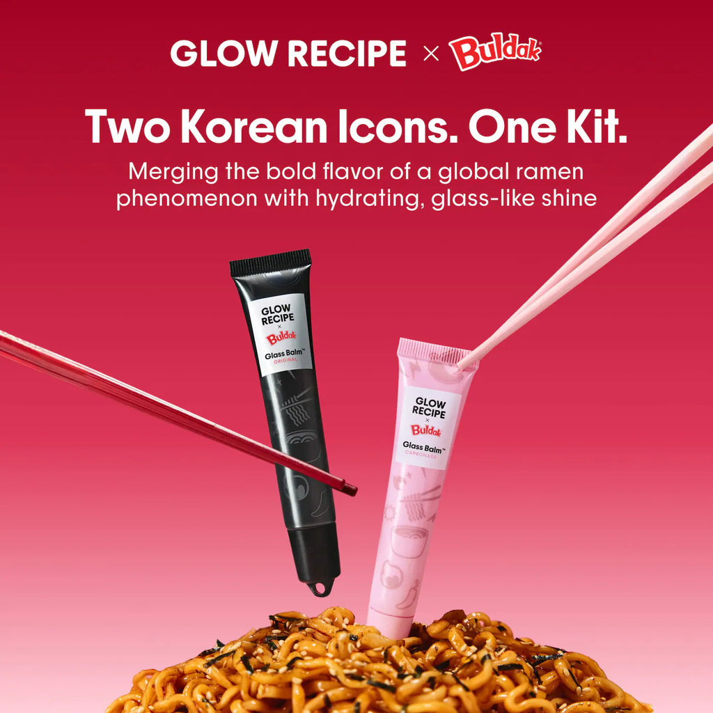 Glow Recipe x Buldak Glass Balm Hydrating Lip Treatment Duo Gift Set