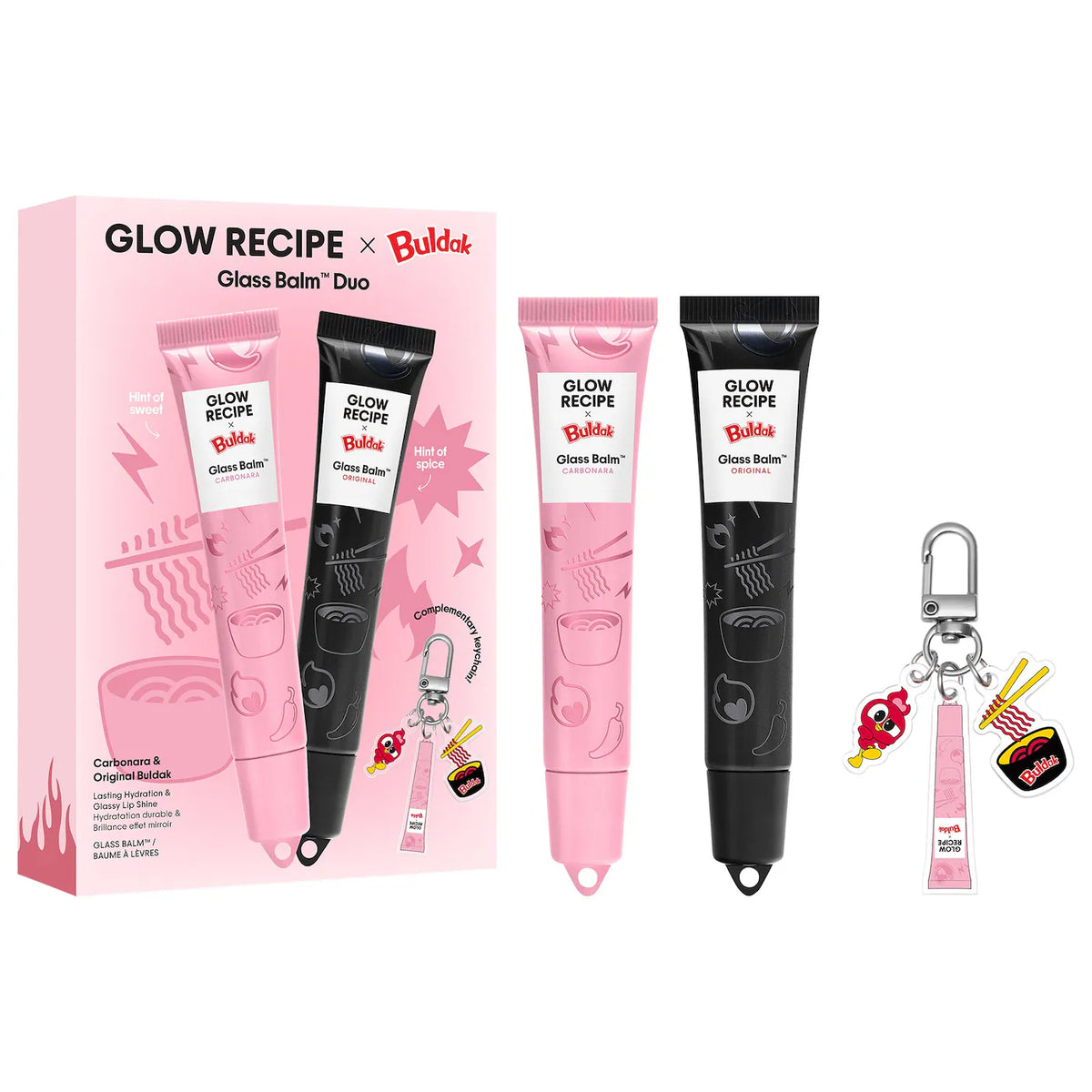 Glow Recipe x Buldak Glass Balm Hydrating Lip Treatment Duo Gift Set