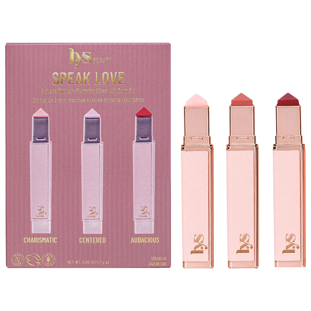 Mini Speak Love 3-piece Lip-Plumping Glossy Lip Balm Set
