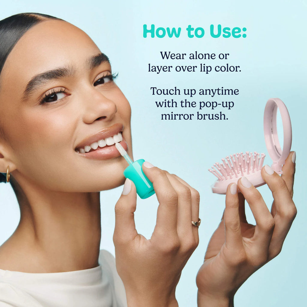 Mane x Cinnabon Lip Gloss and Hair Brush Set