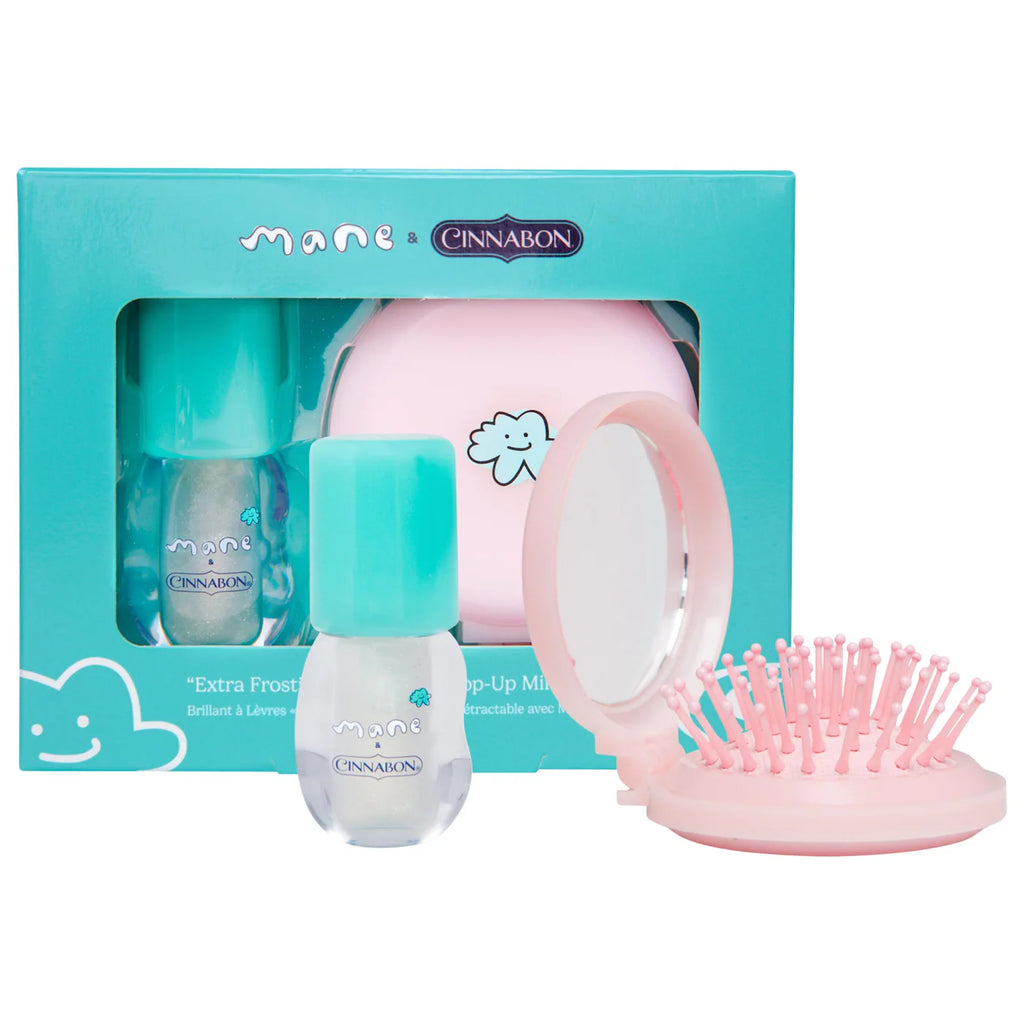 Mane x Cinnabon Lip Gloss and Hair Brush Set