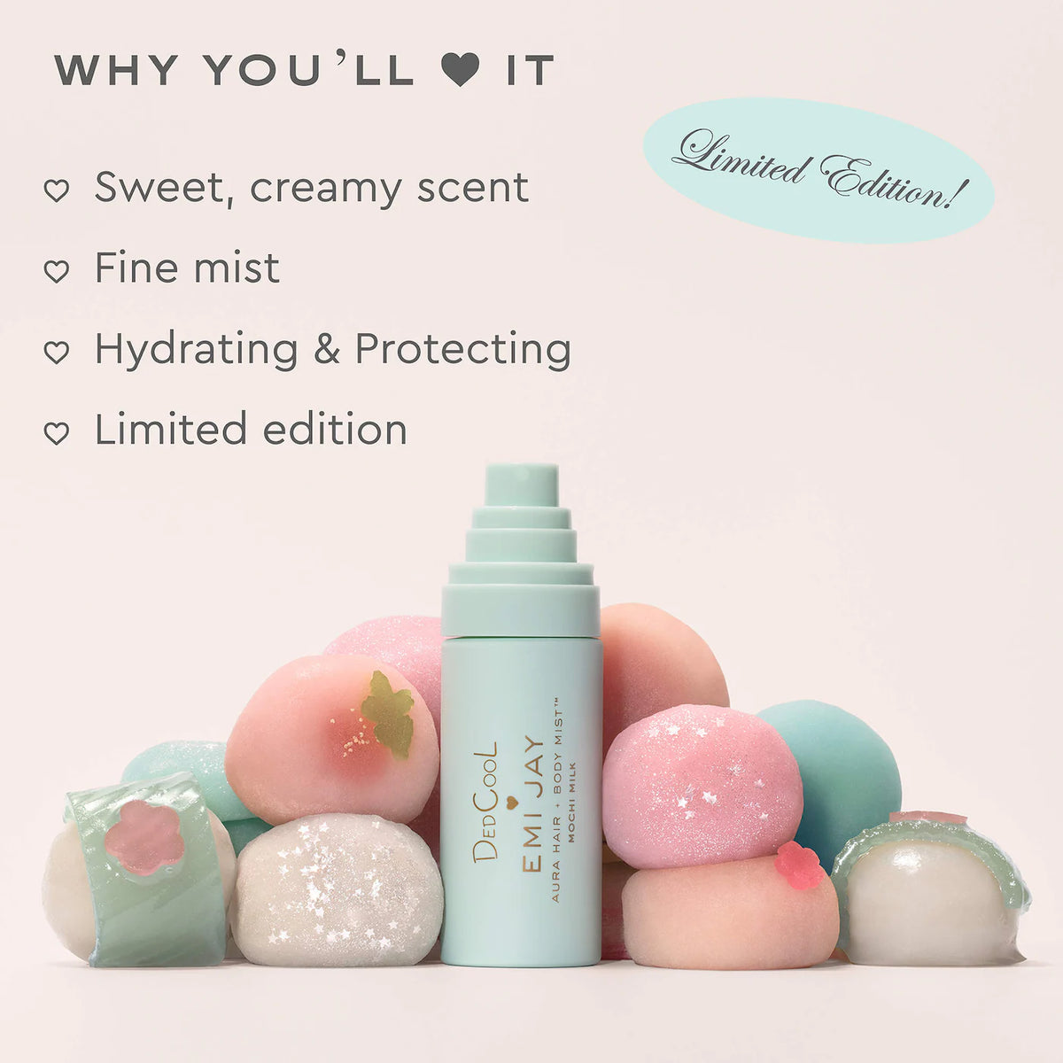Dedcool x Emi Jay Aura Hair & Body Mist in Mochi Milk
