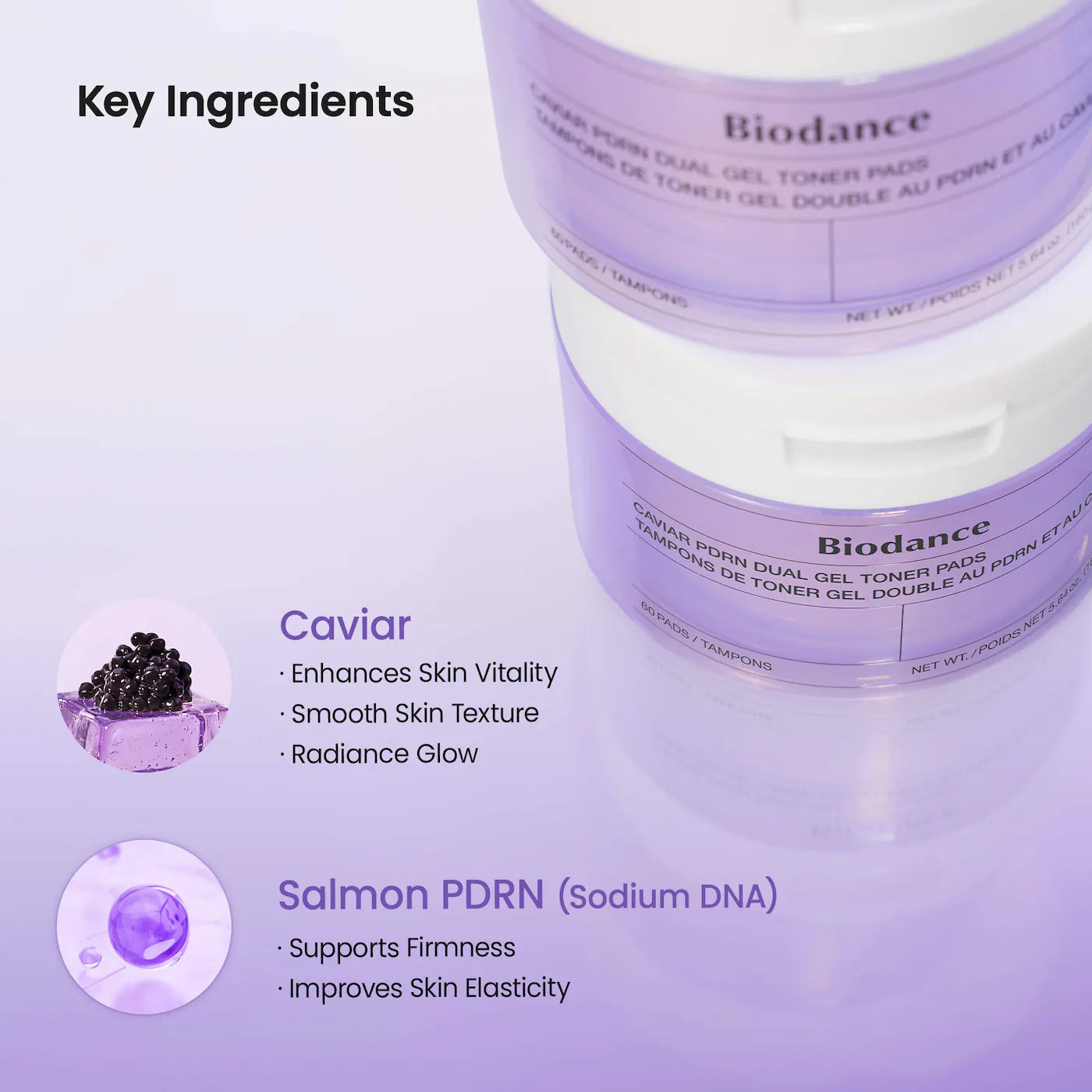 Caviar PDRN Dual Gel Toner Pads