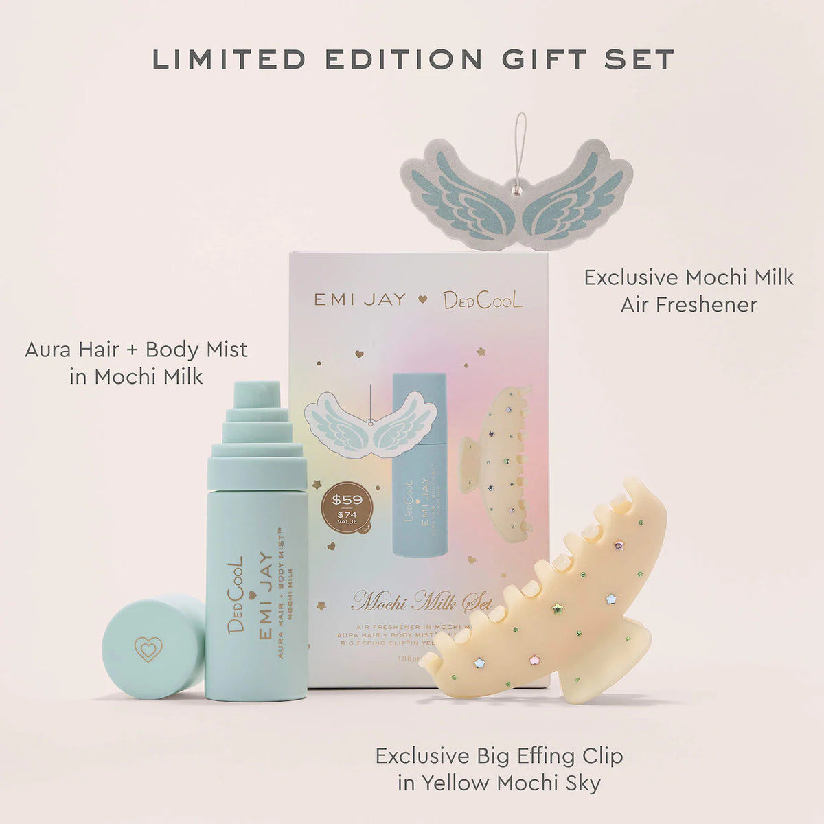 Emi Jay x Dedcool Mochi Milk Aura Hair + Body Mist Gift Set